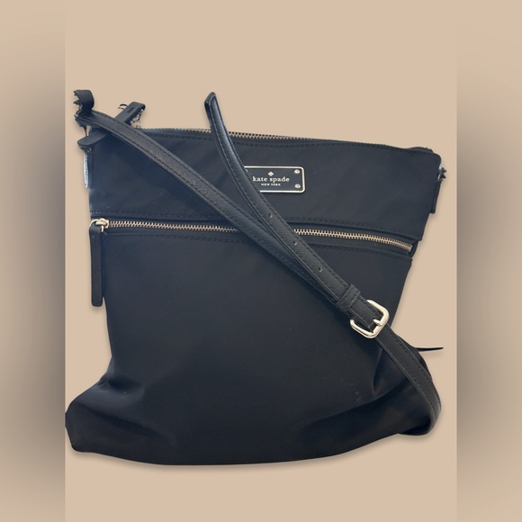 kate spade Bags Kate Spade Nylon Black Crossbody Bag 15x1 Flawed